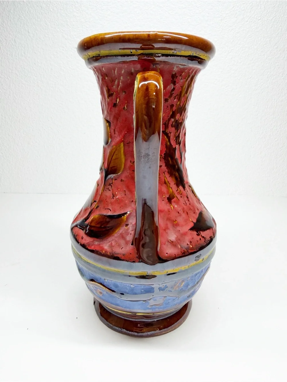 Vintage Japan Floral Colorful Urn Vase Hand Painted